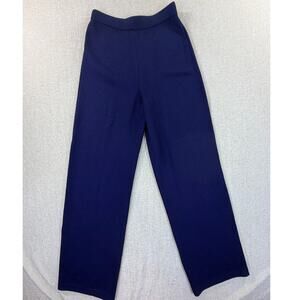 St. John Women's Blue 2 NWT Wool Blend Sweater Knit Pull On Casual Pants Luxury